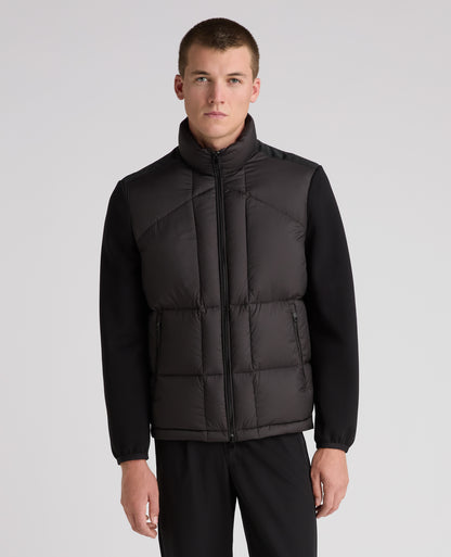 Black Morino Quilted Hybrid Jacket