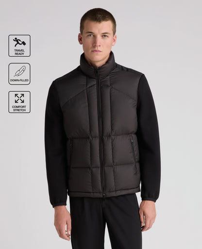 Black Morino Quilted Hybrid Jacket