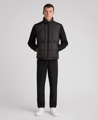 Black Morino Quilted Hybrid Jacket