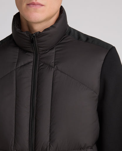 Black Morino Quilted Hybrid Jacket