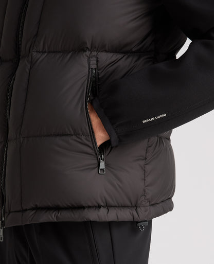 Black Morino Quilted Hybrid Jacket