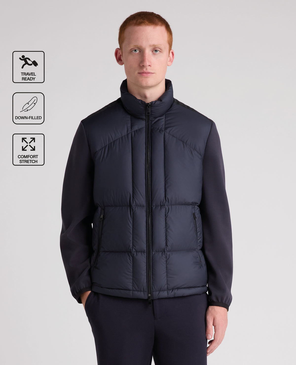 Dark Blue Morino Puffer Coat
