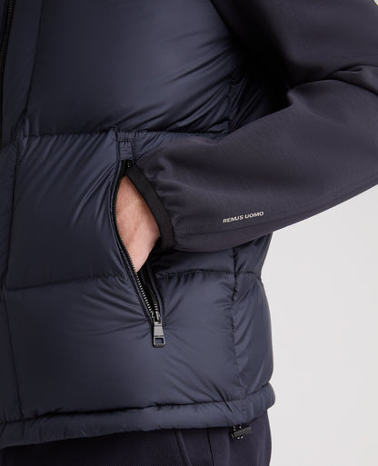 Dark Blue Morino Puffer Coat