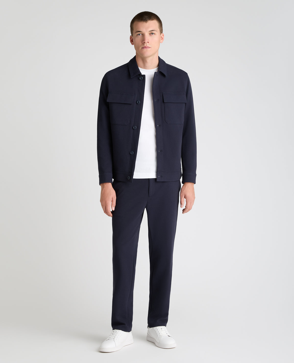 Navy Treviso Cotton Stretch Jacket