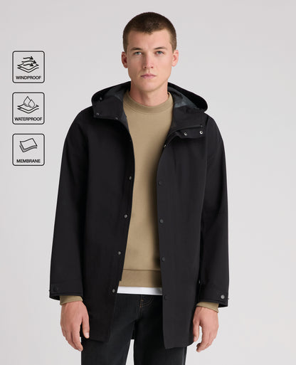 Black Reino Waterproof Parka Coat