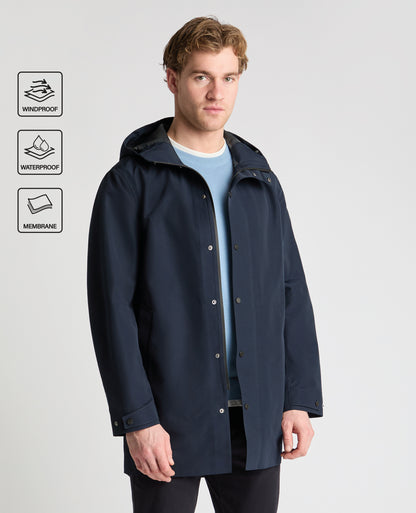 Navy Reino Waterproof Parka Coat