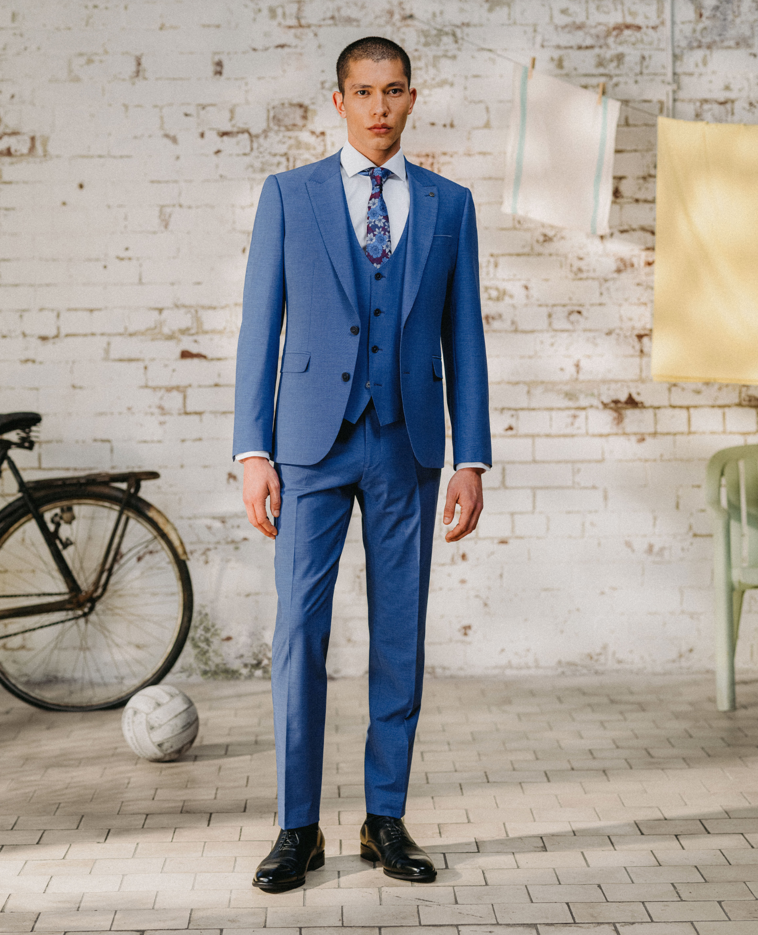 Man wearing a blue suit