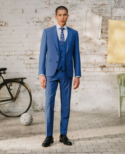 Man wearing a blue suit