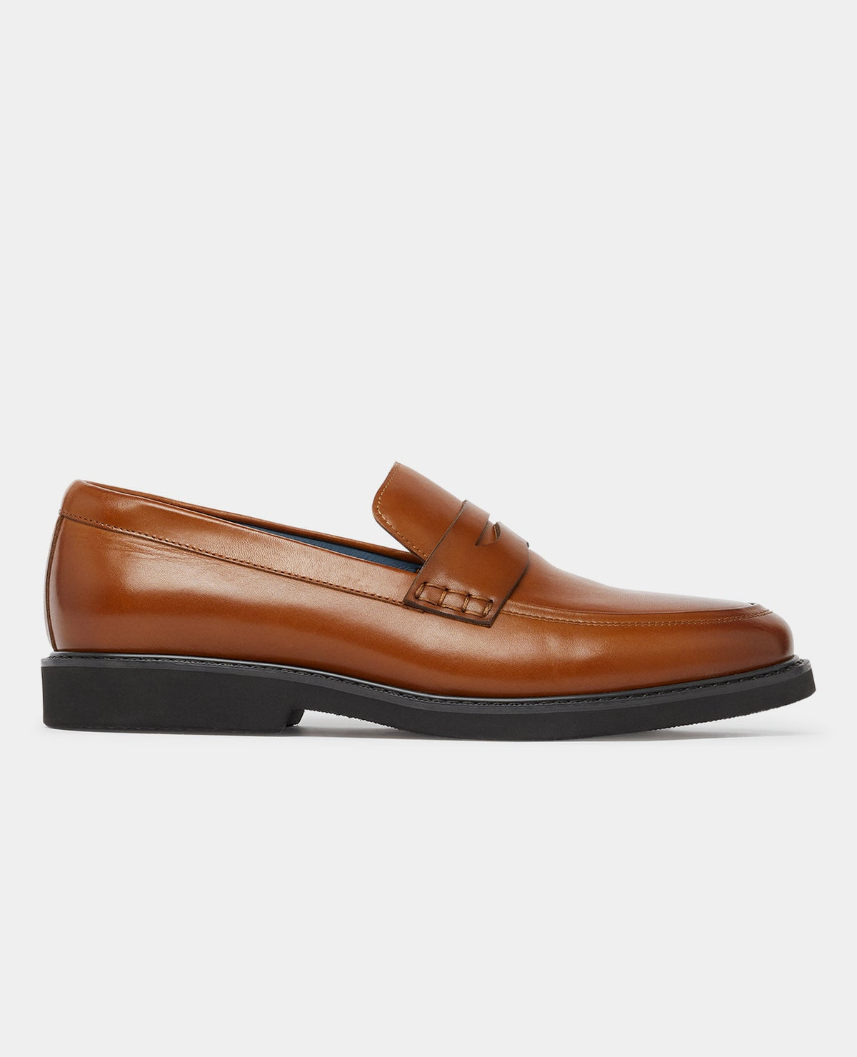 Man wearing a orange Leather Slip On Loafer