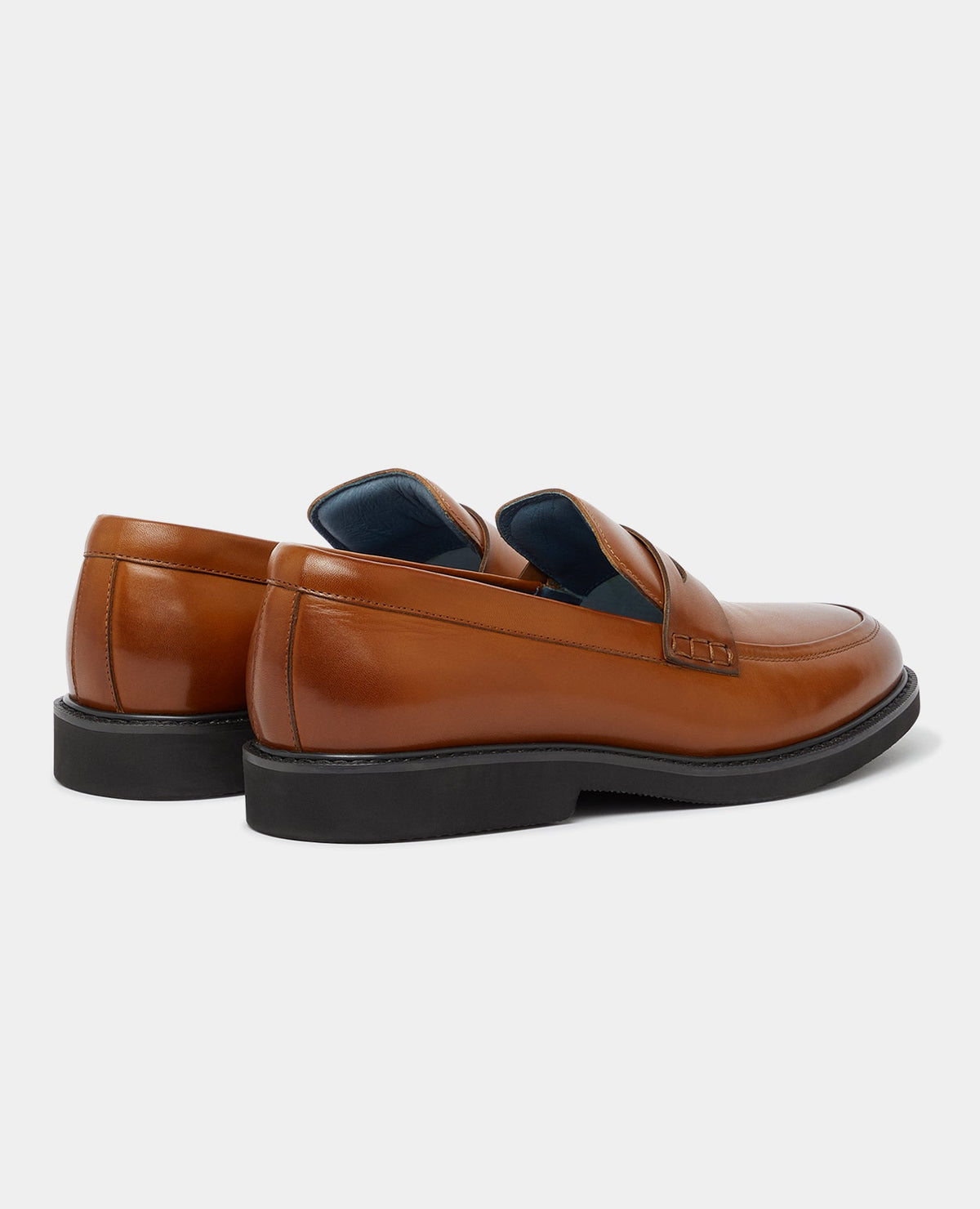 Man wearing a orange Leather Slip On Loafer