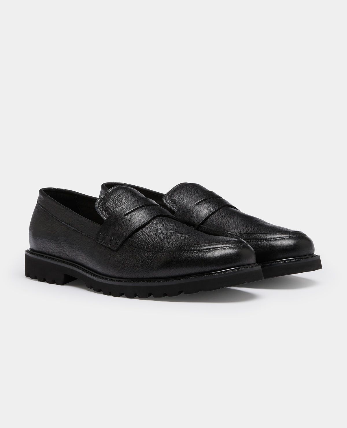 Black Rico Leather Loafer