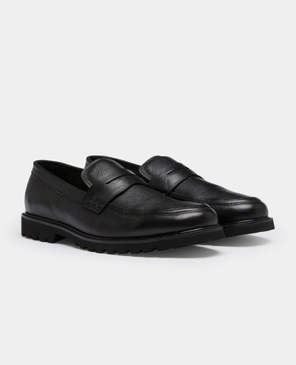 Black Rico Leather Loafer