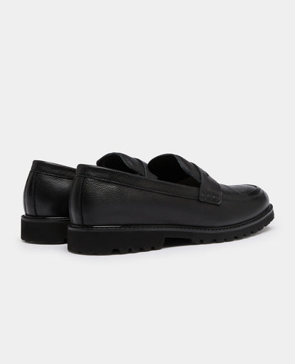 Black Rico Leather Loafer