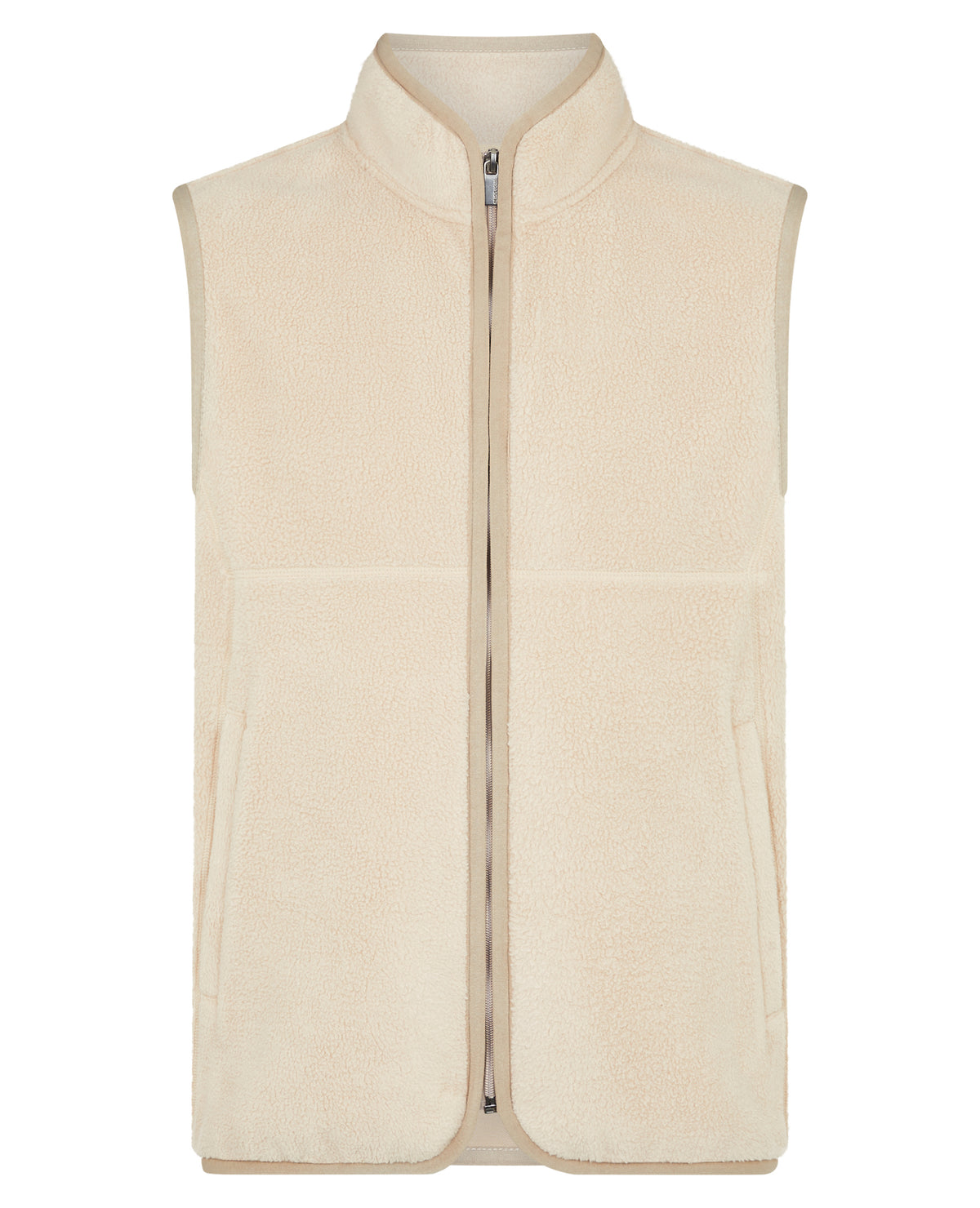 Man wearing a sand Slim Fit Gilet Fleece
