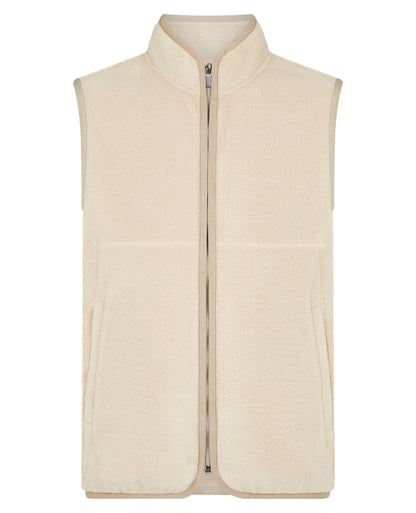 Man wearing a sand Slim Fit Gilet Fleece