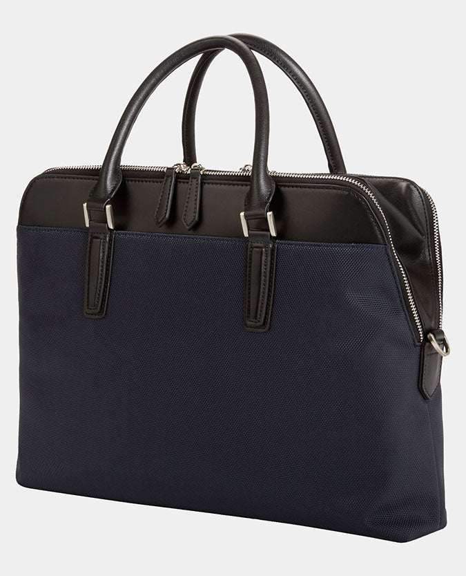 Leather-Trimmed Briefcase
