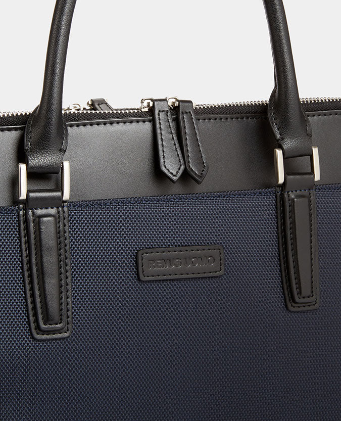Leather-Trimmed Briefcase