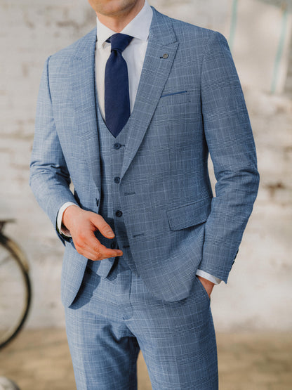 Slim Fit Stretch Blend Check Suit Jacket