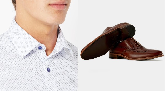 Tapered Fit Shirt & Wingtip Brogues