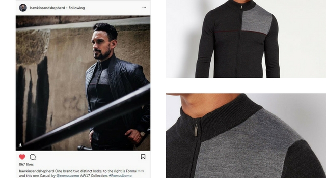 Carl Thompson - Slim Fit Merino Wool Blend Full-Zip Sweater